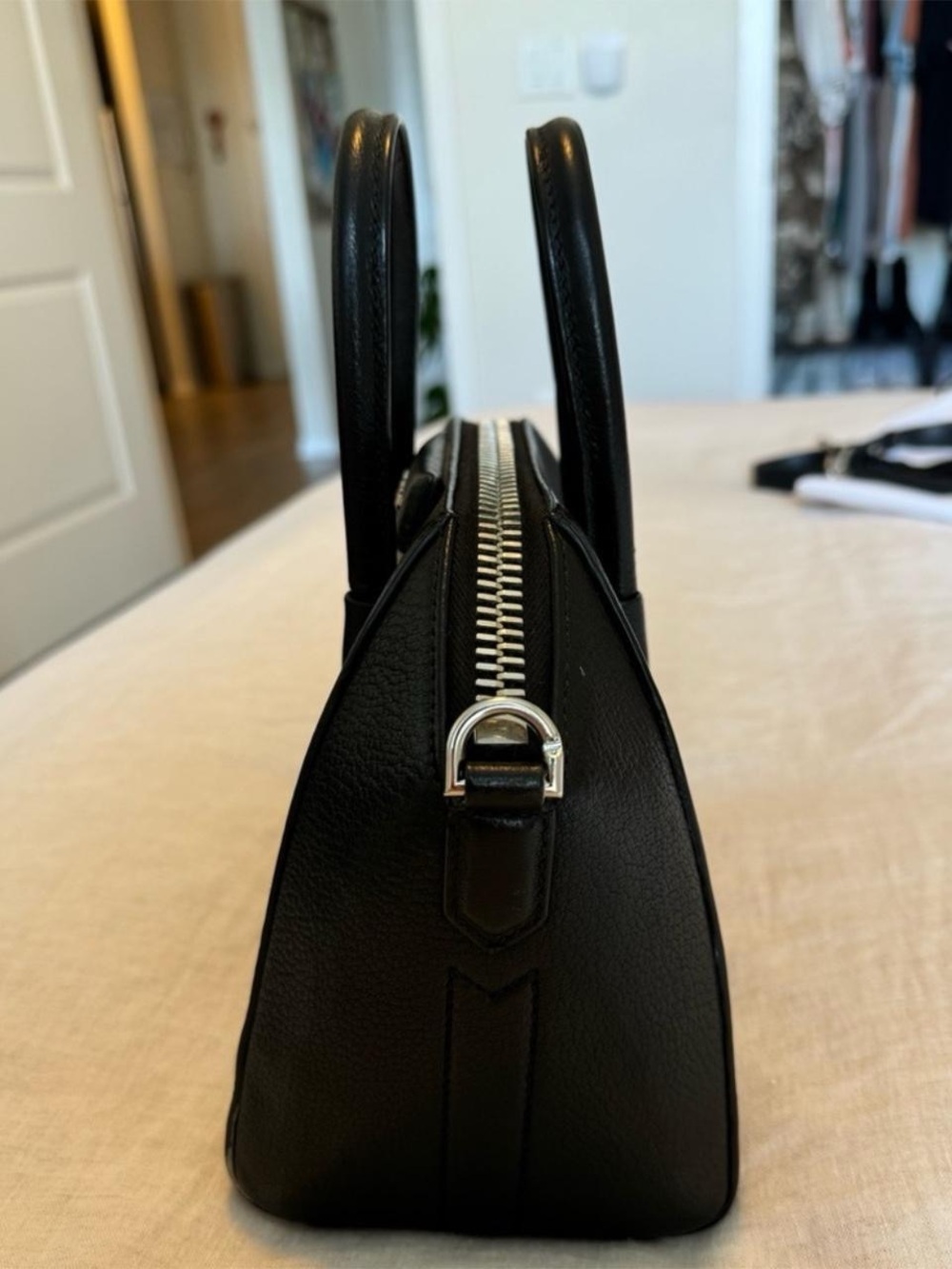 Givenchy Black Pebbled Leather Mini Bag with Top Handles - Picture 4 of 8